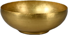 Serene Spaces Living Antique Brass Decorative Bowl For Floating Candles, Flowers, Potpourri, Catchall For Entryway, Dining