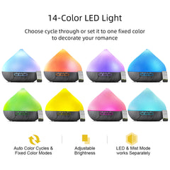 500ml  Aroma Diffuser with Remote Control and Timer Cool Mist Humidifier for Large Room 6 Oil Set