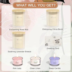 6-pack scented candle set, aromatherapy home fragrance gift for women (assorted scents)