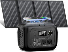300W 260Wh Portable Power Station with Solar Panels 40W Solar Generator with AC Outlet 110V for Outdoor Garden Travel Camping RV