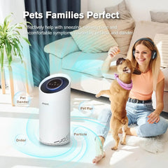 Air Purifiers for Home Large Room Up to 1375ft²,4-in-1True HEPA Air Purifier for Pets Hair Dander Pollen Smoke Cooking Pet Smell