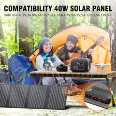 300W 260Wh Portable Power Station with Solar Panels 40W Solar Generator with AC Outlet 110V for Outdoor Garden Travel Camping RV