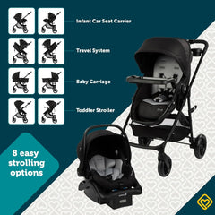 Tools.8-in-1 Car Seat Stroller Combo, Baby Stroller Travel Systems for Infants 4-30 lbs, Stroller and Carseat Combo Set, Orc