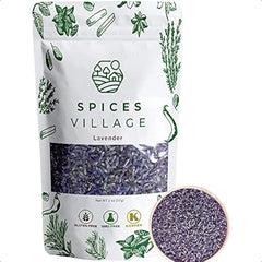 SPICES VILLAGE Lavender Dried Lavender Buds Natural Lavender Buds for Food 2 oz Herbal Tea Potpourri Wedding Confetti Pillow Ko