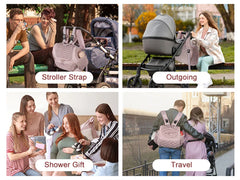 Mommy Diaper Bag Baby Stroller Organizer Backpack Large Capacity Outdoor Travel Maternity Bag With Insulated Pocket Changing Pad