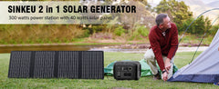 300W 260Wh Portable Power Station with Solar Panels 40W Solar Generator with AC Outlet 110V for Outdoor Garden Travel Camping RV