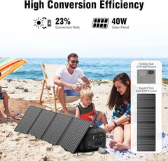 300W 260Wh Portable Power Station with Solar Panels 40W Solar Generator with AC Outlet 110V for Outdoor Garden Travel Camping RV