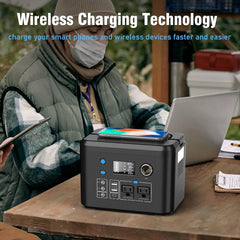 Powkey Portable Power Station 350W 260Wh/70000mAh Backup Lithium Battery, 110V Pure Sine Wave Power Bank for Outdoors Camping