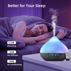 500ml  Aroma Diffuser with Remote Control and Timer Cool Mist Humidifier for Large Room 6 Oil Set