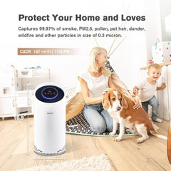 Air Purifiers for Home Large Room Up to 1375ft²,4-in-1True HEPA Air Purifier for Pets Hair Dander Pollen Smoke Cooking Pet Smell