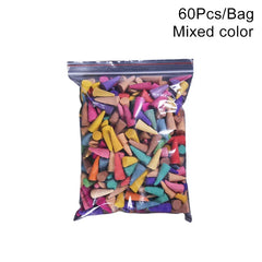 60pcs Mixed Cones Incense Aromatherapy Waterfall Smoke Backflow Natural Sandalwood Granules Yoga Anxiety Relief Fragrance Scents
