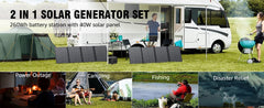 300W 260Wh Portable Power Station with Solar Panels 40W Solar Generator with AC Outlet 110V for Outdoor Garden Travel Camping RV