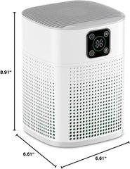 2 Pack Air Purifiers for Home Bedroom up to 650ft², Honeyuan H13 HEPA Air purifier with 360°Air Intake, 3 Fan Speeds, White