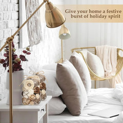 2 Pack Decorative Balls Potpourri Bowl Filler Decor Natural Vase Bowl Filler Assorted Spherical Rattan Twigs Wicker Balls Cotton