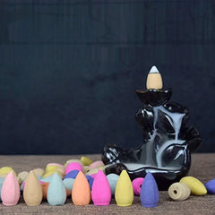 Mixed Waterfall Smoke Backflow Natural Incense Cone Incense Cone Lavender Multi-scented Suitable for Places Tea Room Yoga Room