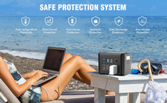 Powkey Portable Power Station 350W 260Wh/70000mAh Backup Lithium Battery, 110V Pure Sine Wave Power Bank for Outdoors Camping