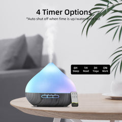 500ml  Aroma Diffuser with Remote Control and Timer Cool Mist Humidifier for Large Room 6 Oil Set