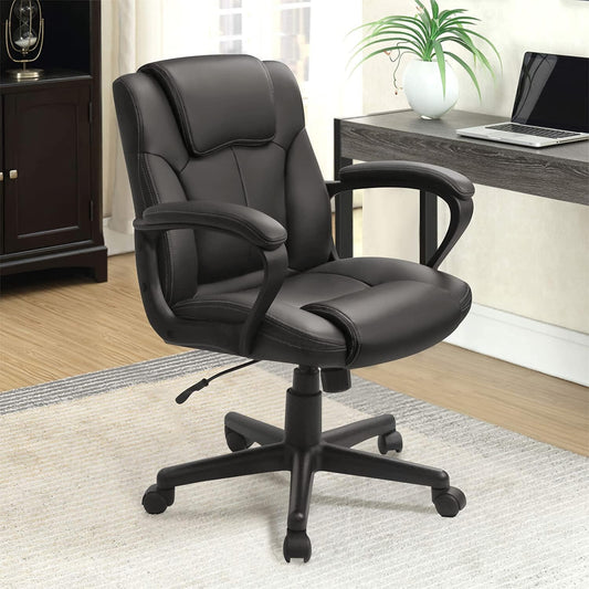 Executive Office Chair Swivel Task Seat with Ergonomic Mid-Back, Waist