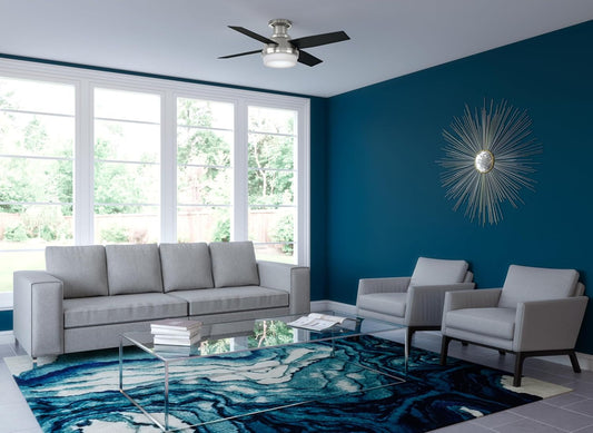 Fan Dempsey Low Profile Ceiling Fans with Lights and Remote, Flush