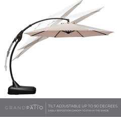 11FT Cantilever Umbrella with Base Outdoor Large round Aluminum Offset