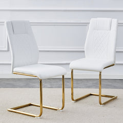 Modern dining chairs, dining room chairs, and golden leg cushioned
