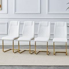 Modern dining chairs, dining room chairs, and golden leg cushioned