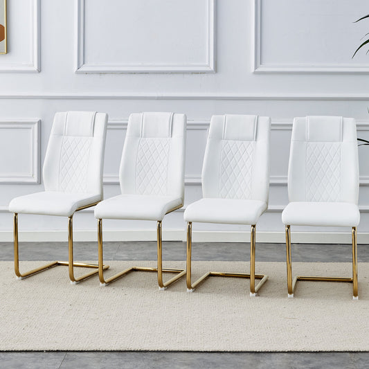 Modern dining chairs, dining room chairs, and golden leg cushioned
