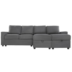 Modern Convertible Sectional Sofa with Storage Chaise Lounges and USB