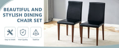 Two black PU dining chairs, simple and versatile, comfortable and
