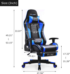 Gaming Chair with Footrest and Bluetooth Speakers Music Video Game