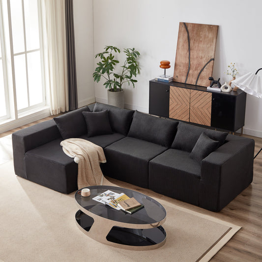 104-Inch Corduroy  Modular L Shaped Sectional Sofa,Luxury Floor Couch