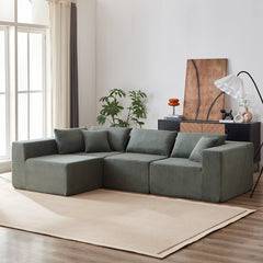 104-Inch Corduroy  Modular L Shaped Sectional Sofa,Luxury Floor Couch
