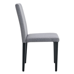 Exquisite Light Gray Linen-Cotton Dining Chairs Set of 4, Simple and