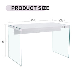 The top of the coffee table is made of MDF and white stickers, and the