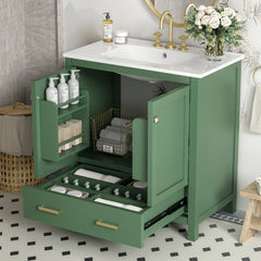 30  Gray Bathroom Vanity With Single Sink, Combo Cabinet Undermount