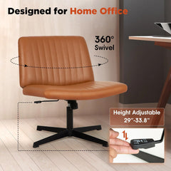 Criss Cross Chair,Armless Cross Legged Office Chair,Wide Comfty Desk