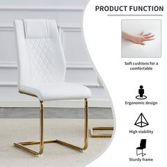 Modern dining chairs, dining room chairs, and golden leg cushioned