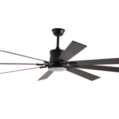 Walnut LED Ceiling Fan Light with 8 Wooden Blades, Remote Control,