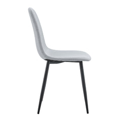 Comfortable Linen-Cotton Dining Chair Set - Six Pieces in Light Gray