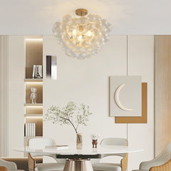 20-Inch Gold Ceiling Pendant Light with Threaded Clear Glass Globe
