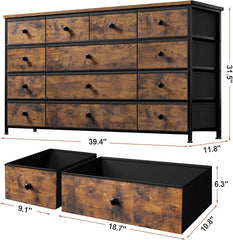 Dresser with 13 Drawers Dresser TV Stand for 55" TV Long Dresser for