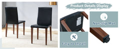 Two black PU dining chairs, simple and versatile, comfortable and