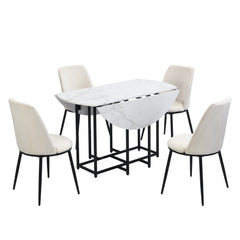 Space-Saving 5-Piece Extendable Kitchen Dining Table Set for Small