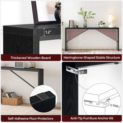 Console Table, 70.9" Long Sofa Table behind Couch, Narrow Entryway