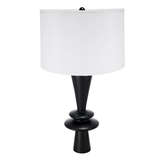 D15x26.7' Black Aluminum Table Lamp with Two Varying Round Accents and