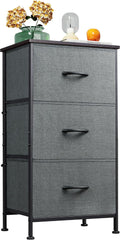 Dresser with 3 Drawers, Fabric Nightstand, Organizer Unit, Storage
