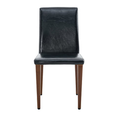 Two black PU dining chairs, simple and versatile, comfortable and