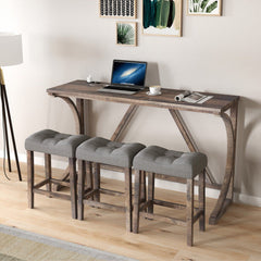 Bar Table Set With Power Socket, Bar Table And Chair Set, Suitable For