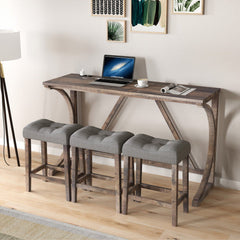Bar Table Set With Power Socket, Bar Table And Chair Set, Suitable For