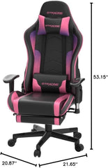 Gaming Chair with Footrest Speakers Video Game Chair Bluetooth Music